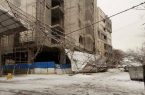 سقوط داربست ساختمانی در بلوار اندرزگو تهران