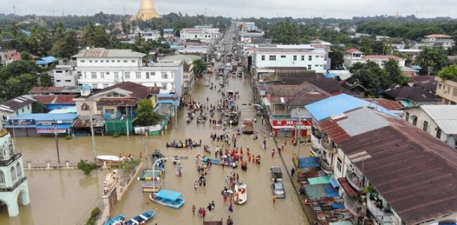 ۲۵۰۰ خانوار بر اثر سیل در شمال میانمار آواره شدند